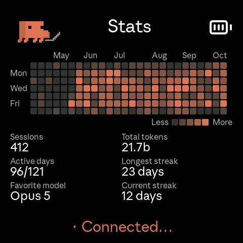Stats screen